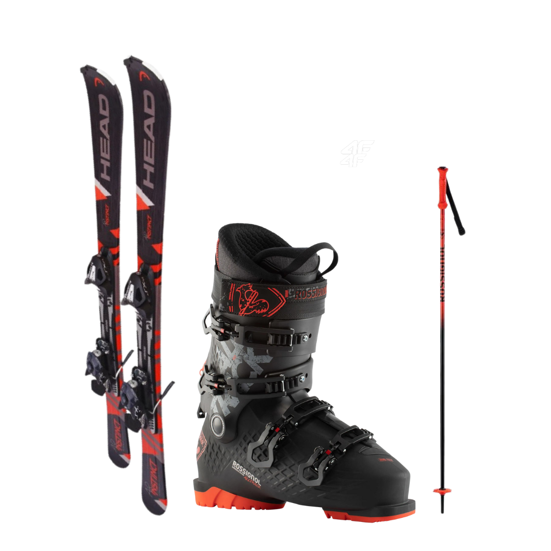 lyže HEAD AR Instinct + lyžařské boty Rossignol Alltrack 90 black + hůlky